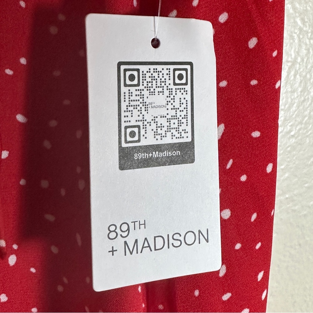 NEW 89th & Madison Red Polka Dot Wrap Skirt - Picture 4 of 7